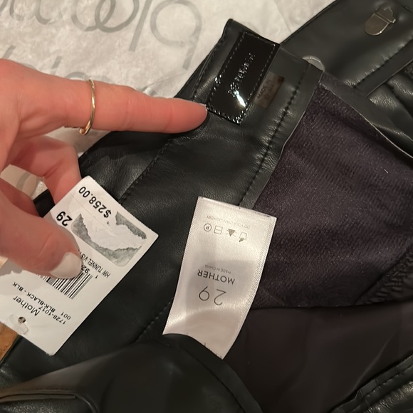 MOTHER Faux Leather High Waisted Tunnel Vision Pleated Prep Pants NWT sz29 - Picture 6 of 7